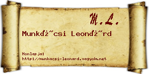 Munkácsi Leonárd névjegykártya